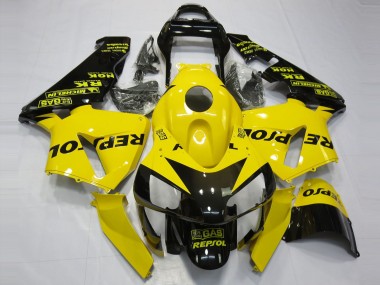 Achat Carénages Moto Honda CBR600RR 2003-2004 - Jaune Noir Brillant Repsol