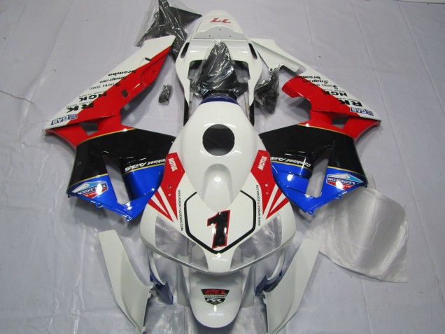 Carénages Moto Honda CBR600RR 2003-2004 - Blanc Rouge Bleu Noir Brillant EuroBet