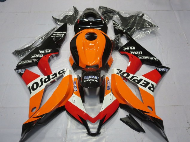 Carénage Moto Honda CBR600RR 2007-2008 - Orange Blanc Rouge Noir Brillant Repsol