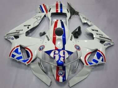 Achat Carénages Moto Honda CBR600RR 2003-2004 - Blanc Rouge Bleu Repsol 69