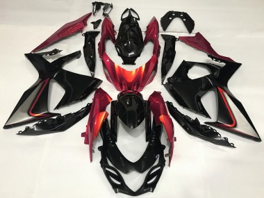 Achat Carénage Moto Suzuki GSXR 1000 2009-2016 - Noir Brillant Rouge