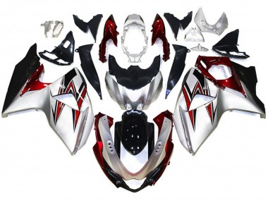 Achat Carénages Moto Suzuki GSXR 1000 2009-2016 - Argent Rouge Noir