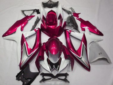 Achat Carénages Moto Suzuki GSXR 600 / GSXR 750 2008-2010 - Blanc Rouge Argent Noir