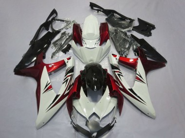 Achat Carénages Moto Suzuki GSXR 600 / GSXR 750 2008-2010 - Blanc Rouge Noir Brillant