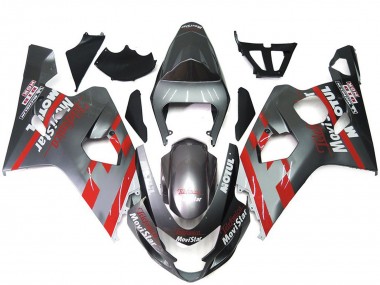 Achat Carénages Moto Suzuki GSXR 600 / GSXR 750 2004-2005 - Argent Rouge MoviStar