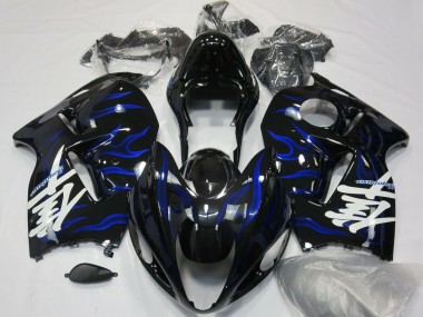 Achat Carénages Moto Suzuki GSXR 1300 1996-2007 - Noir Brillant Bleu Flamme