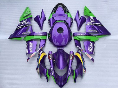 Achat Carénages Moto Kawasaki ZX10R 2004-2005 - Vert Violet Trick Star