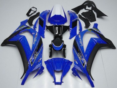 Achat Carénages Moto Kawasaki ZX10R 2011-2015 - Blanc Bleu Noir Brillant OEM Style