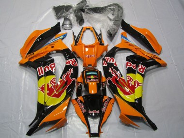 Achat Carénages Moto Kawasaki ZX10R 2011-2015 - Orange Jaune Noir Brillant Red Bull