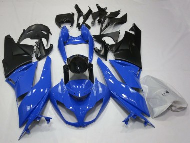 Achat Carénages Moto Kawasaki ZX6R 2009-2012 - Bleu Noir Brillant Noir Mat