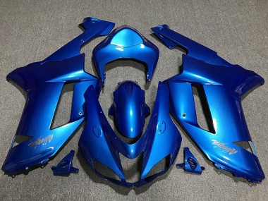 Achat Carénages Moto Kawasaki ZX6R 2007-2008 - Bleu Brillant Chrome Logo