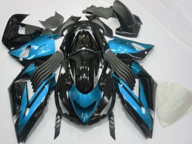Achat Carénages Moto Kawasaki ZX14R 2006-2011 - Bleu Clair Noir Brillant