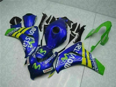 Achat Carénages Moto Honda CBR1000RR 2008-2011 - Bleu Jaune Vert MoviStar Castrol