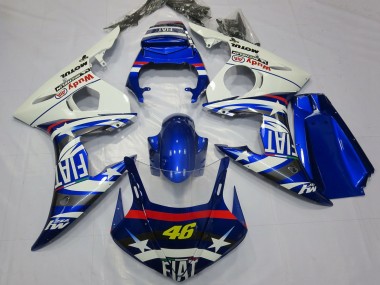 Achat Carénages Moto Yamaha R6 2003-2004 - Blanc Bleu Fiat Michelin Motul 46
