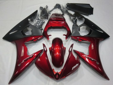 Achat Carénages Moto Yamaha R6 2005 - Rouge Foncé Noir Mat