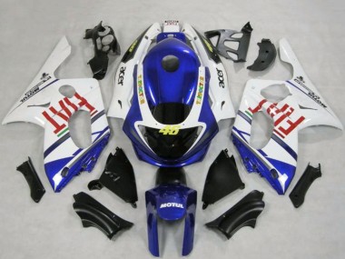 Achat Carénages Moto Yamaha YZF600R Thundercat 1996-2007 - Blanc Bleu Fiat Motul