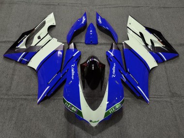 Achat Carénages Moto Ducati 959 1299 2015-2020 - Bleu Blanc Noir Brillant Unibat Flex-Box OEM Style