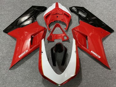 Achat Carénages Moto Ducati 1098 2007-2014 - Blanc Rouge Noir
