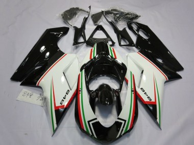 Achat Carénages Moto Ducati 848 2007-2014 - Blanc Rouge Vert Noir Brillant