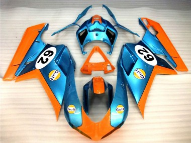 Achat Carénages Moto Ducati 848 1098 1198 2007-2014 - Orange Bleu Gulf 62