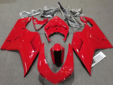 Achat Carénages Moto Ducati 848 1098 1198 2007-2014 - Rouge Brillant Plaine