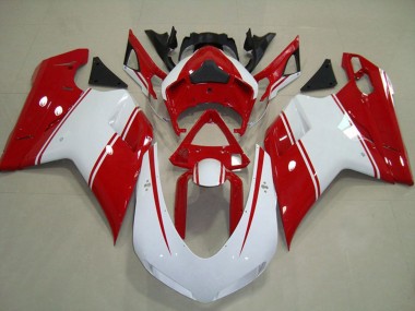 Achat Carénages Moto Ducati 848 1098 1198 2007-2014 - Blanc Rouge