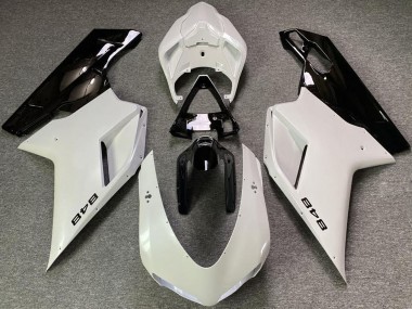 Achat Carénages Moto Ducati 848 2007-2014 - Blanc Perle Noir Brillant