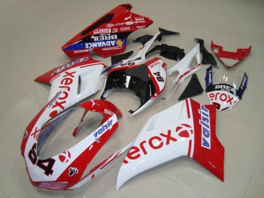 Achat Carénages Moto Ducati 848 1098 1198 2007-2014 - Blanc Rouge Bleu Noir Brillant Valsir Xerox 84