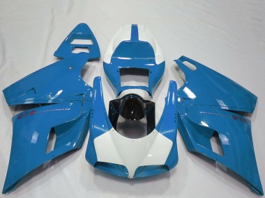 Achat Carénages Moto Ducati 916 1993-2005 - Bleu Clair Noir Brillant