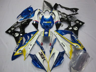 Achat Carénages Moto BMW S1000RR 2009-2014 - Blanc Jaune Bleu Noir Brillant OrBet 33