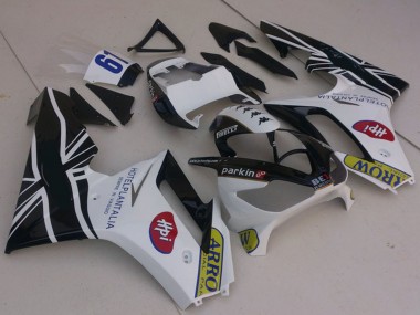 Achat Carénages Moto Triumph Daytona 675 2006-2008 - Blanc Noir Brillant Flag
