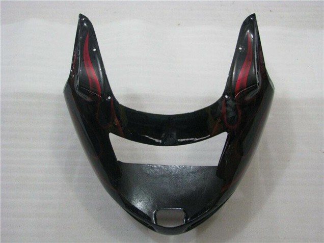 Carénages Moto ABS Honda CBR1100XX Blackbird 1996-2007 - Noir Brillant Rouge Flamme