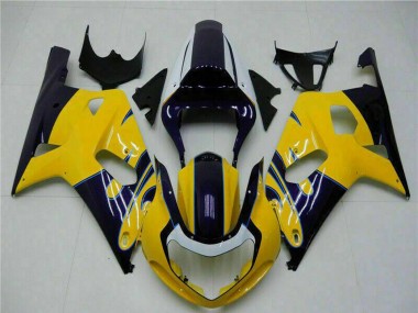 Achat Carénages Moto Suzuki GSXR 600/750 2001-2003 - Jaune Bleu Foncé Noir Brillant