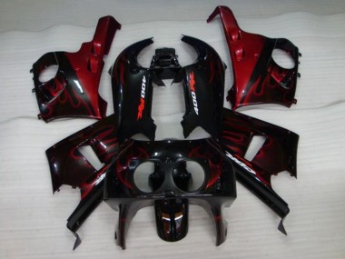 Achat Carénages Moto Honda CBR400RR NC29 1990-1999 - Noir Brillant Rouge Flamme
