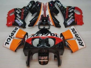 Achat Carénages Moto Honda CBR400RR NC29 1990-1999 - Orange Blanc Rouge Noir Brillant Repsol HRC