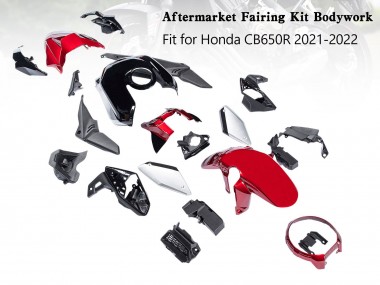 Achat Carénages Moto Honda CB650R 2019-2022 - Noir Rouge Argent