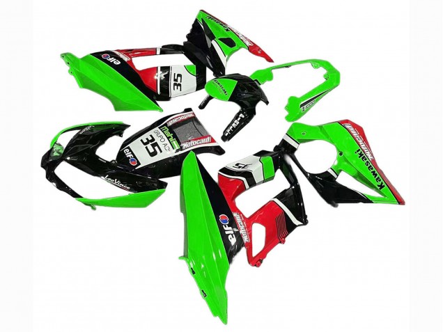 Carénages Moto Kawasaki Z1000SX 2010-2016 - Vert Rouge Noir Brillant Elf 35