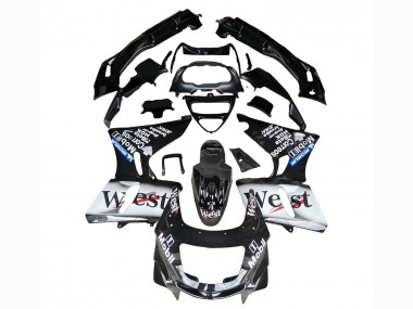 Achat Carénages Moto Kawasaki ZZR400 1993-2007 - Noir Brillant Blanc West
