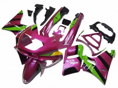 Achat Carénages Moto Kawasaki ZZR600 1998-2003 - Rose Foncé Vert EVA Courses