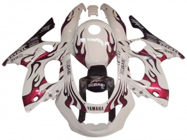 Achat Carénage Moto Yamaha YZF600R Thundercat 1996-2007 - Blanc Rouge Foncé