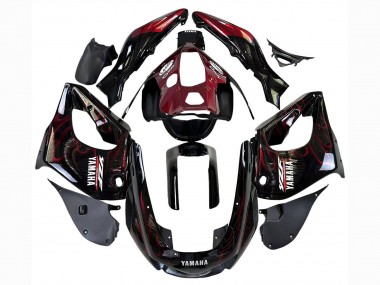 Achat Carénages Moto Yamaha YZF 1000R Thundecourses 1997-2007 - Noir Rouge Foncé Flamme