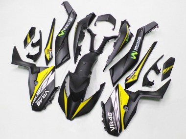 Achat Carénages Moto Yamaha XMAX300 2017-2021 - Noir Mat Jaune MoviStar ENEOS 46
