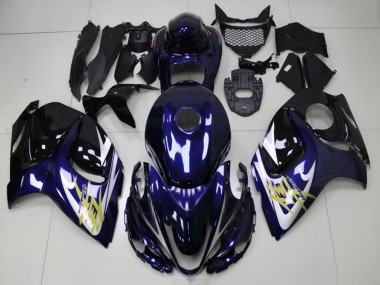 Achat Carénages Moto Suzuki GSXR 1300 Hayabusa 2008-2020 - Bleu Foncé Blanc Or