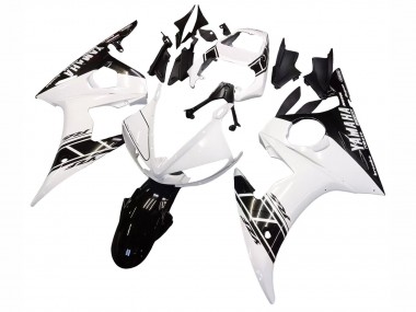 Achat Carénages Moto Yamaha YZF R6S 2006-2009 - Blanc Noir Brillant