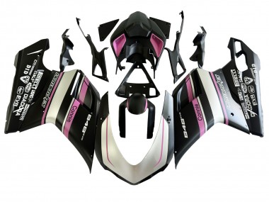 Achat Carénages Moto Ducati 848 2007-2014 - Blanc Rose Noir Brillant Connie