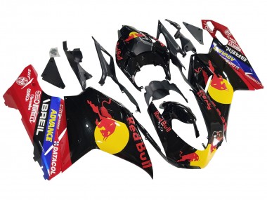 Achat Carénages Moto Ducati 848/1098/1198 2007-2014 - Noir Brillant Jaune Bleu Red Bull