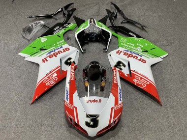 Achat Carénages Moto Ducati 848/1098/1198 2007-2014 - Blanc Rouge Vert Valsir 3