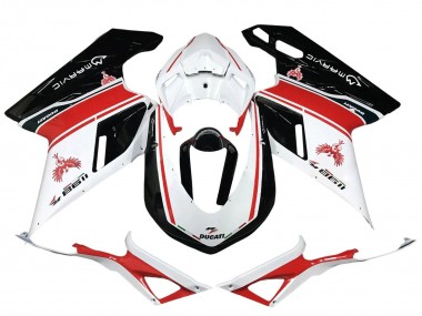Achat Carénages Moto Ducati 1198 2007-2014 - Blanc Rouge Noir Brillant