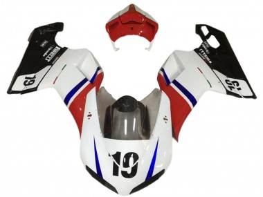 Achat Carénages Moto Ducati 848/1098/1198 2007-2014 - Blanc Rouge Bleu Noir Brillant 19