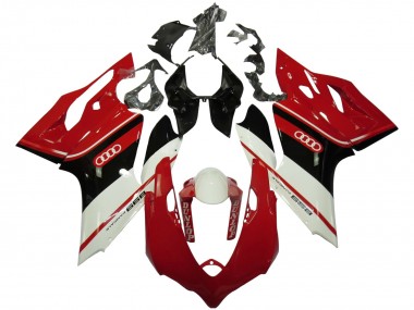 Achat Carénages Moto Ducati Panigale 899 2011-2014 - Blanc Rouge Noir Brillant Dunlop